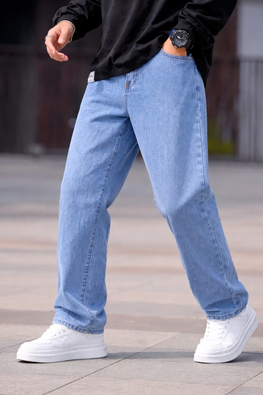 Light Blue Relaxed Fit Denim Jeans