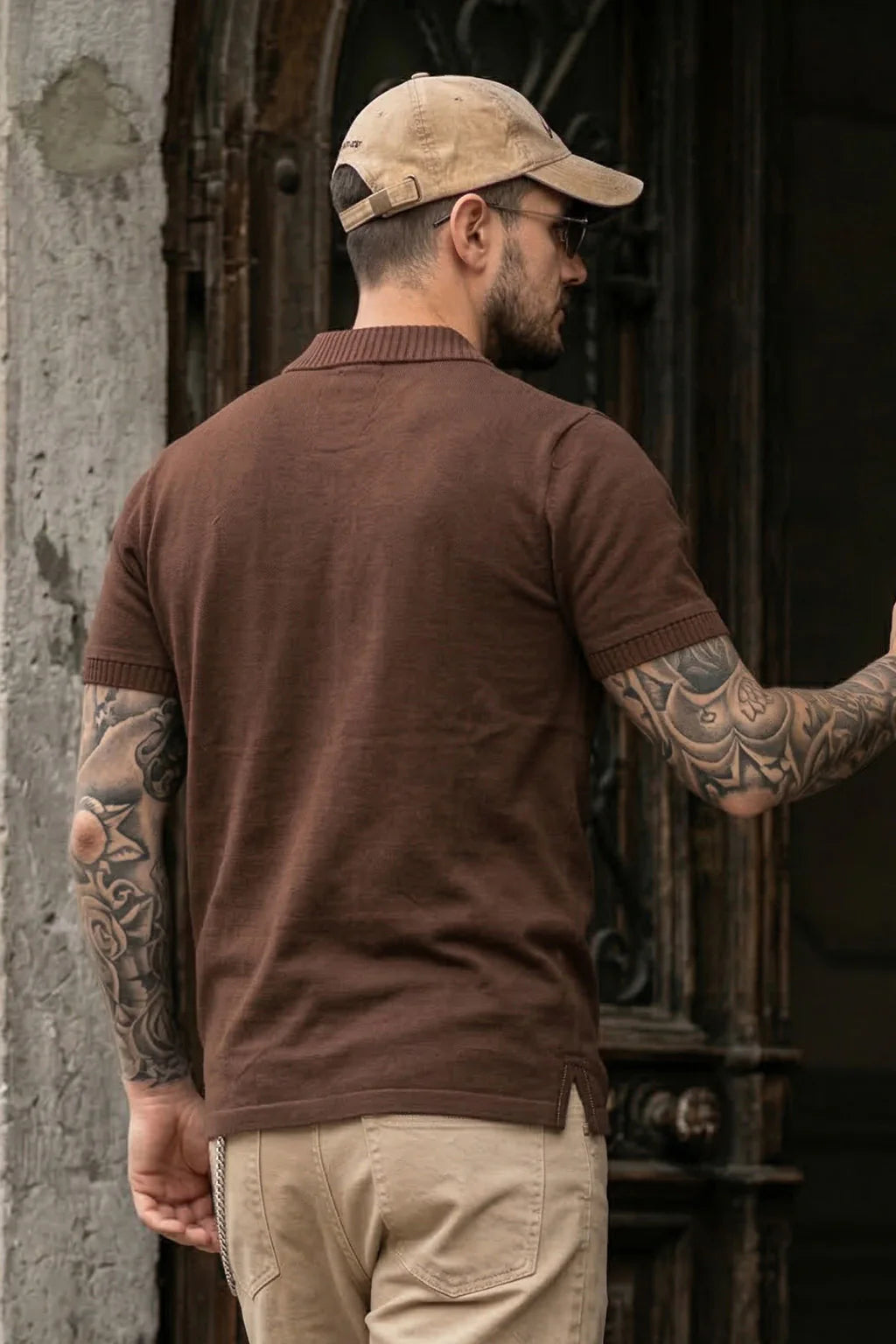 🧡 New York Chocolate Rib Collar Regular Fit Pique Polo T-Shirt