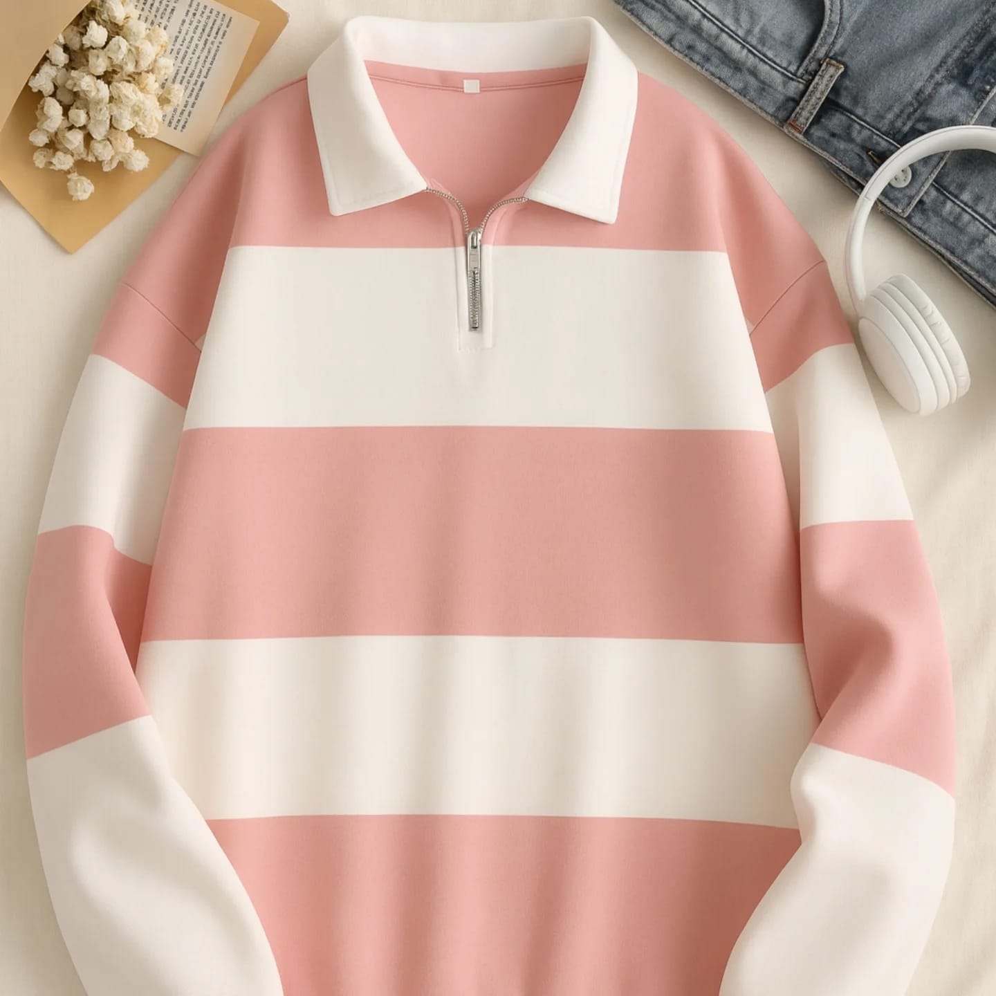 Zip Polo Sweatshirt