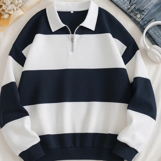 Zip Polo Sweatshirt
