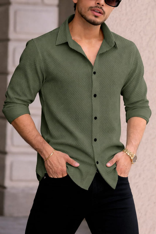 OliveTextured Shirt